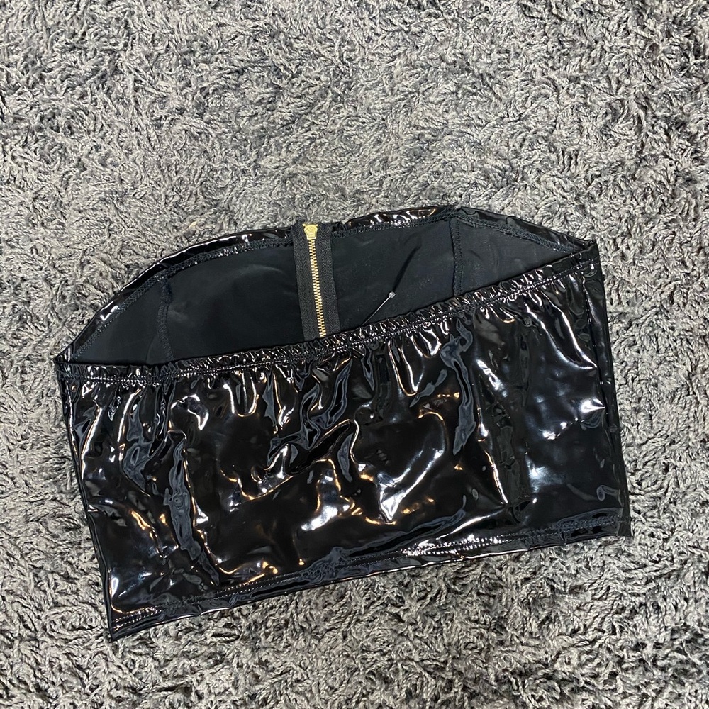 Leather crop top